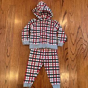 Monica + Andy Festive Plaid Christmas Holiday Matching Set | 3T